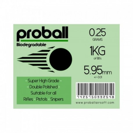 Proball 0.25g biodegradable 1kg ( 4000 rounds)