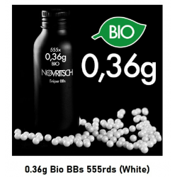 0.36g Sniper BioBBs 555rds White (Novritsch)