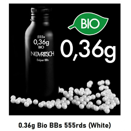 0.36g Sniper BioBBs 555rds White (Novritsch)